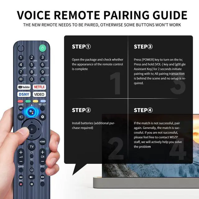 Alt view image 4 of 7 - RMF-TX520E Voice Remote Control Replacement fit for Sony TV BRAVIA TV Series X94J, W800, X80J, X81J, X82J, X85J, X90J, X92J, X93J, A80J