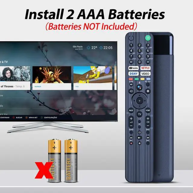 Alt view image 6 of 7 - RMF-TX520E Voice Remote Control Replacement fit for Sony TV BRAVIA TV Series X94J, W800, X80J, X81J, X82J, X85J, X90J, X92J, X93J, A80J