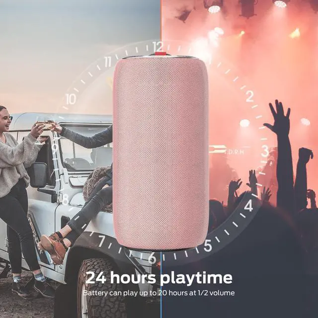 Alt view image 5 of 6 - Upgraded S310 Bluetooth Speaker, 30W Portable Speaker, 360° Stereo Sound with Punchy bass, TWS Pairing, IPX6 Waterproof, Bluetooth 5.2, 24H Playtime, Perfect for Outdoor, Beach, Party, Pink