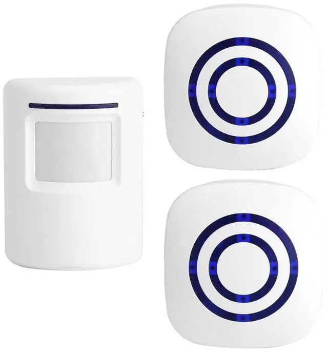 Main image of Motion Sensor Door Chime for Business, Outdoor Doorbell Kit Wireless Driveway Alert: Infrared Motion Sensor Chime with 2 Plug-in Receiver & 1 PIR Sensor Detector Alert