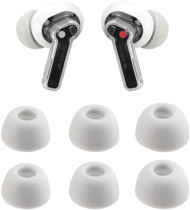 Main image of Replacement Foam Ear Tips for Nothing Ear/CMF Buds Earbuds | Eartips for Nothing Ear (a) / CMF Buds Pro 2 / CMF Buds 2 Plus/CMF Buds 2a Earbuds, Ultimate Comfort, 3 Pairs (S/M/L, Gray)
