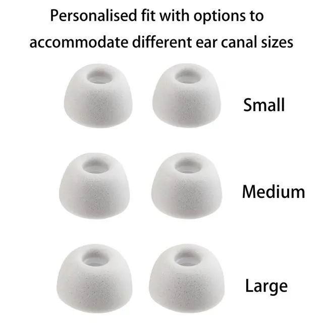 Alt view image 6 of 6 - Replacement Foam Ear Tips for Nothing Ear/CMF Buds Earbuds | Eartips for Nothing Ear (a) / CMF Buds Pro 2 / CMF Buds 2 Plus/CMF Buds 2a Earbuds, Ultimate Comfort, 3 Pairs (S/M/L, Gray)