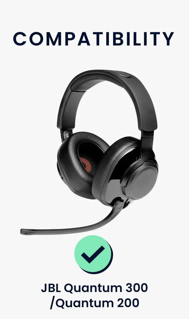 Alt view image 3 of 7 - 2X Headphone EarpPads for JBL Quantum 300 / Quantum 200 Replacement Ear Pads - Cooling Gel Headphone Ear Covers - Black