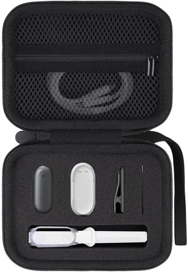 Main image of Hard Case for Plaud NotePin/NotePin S AI Voice Recorder | Compatible with Custom Foam Insert, Holds NotePin Recorder, Magnetic Pin, Clip, Charging Dock and Cable,Wristband, Black Case