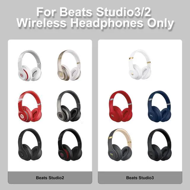 Alt view image 2 of 6 - Replacement Ear Pads for Beats Studio3, Studio 2, White | Ear Covers Earpads Cushions Compatible with Beats Studio3/2 Headphone