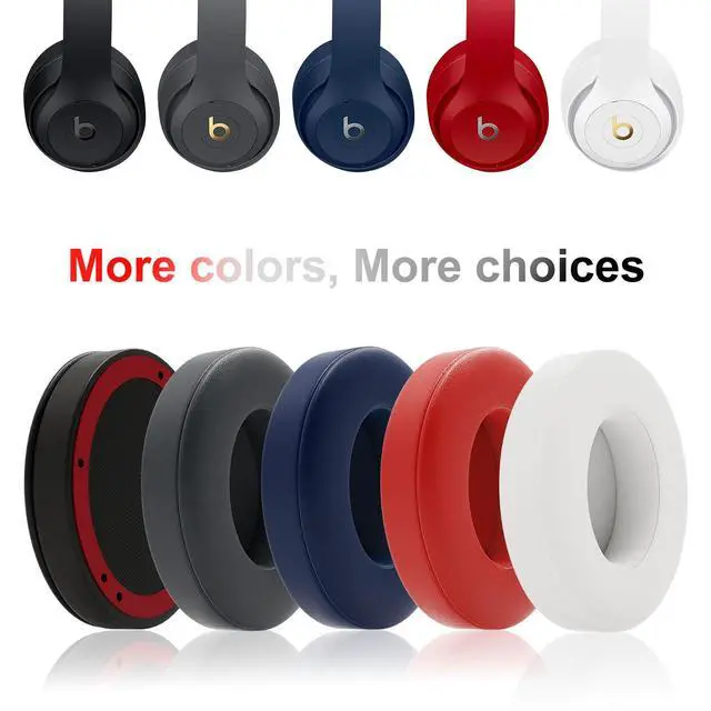 Alt view image 3 of 6 - Replacement Ear Pads for Beats Studio3, Studio 2, Red | Ear Covers Earpads Cushions Compatible with Beats Studio3/2 Headphone