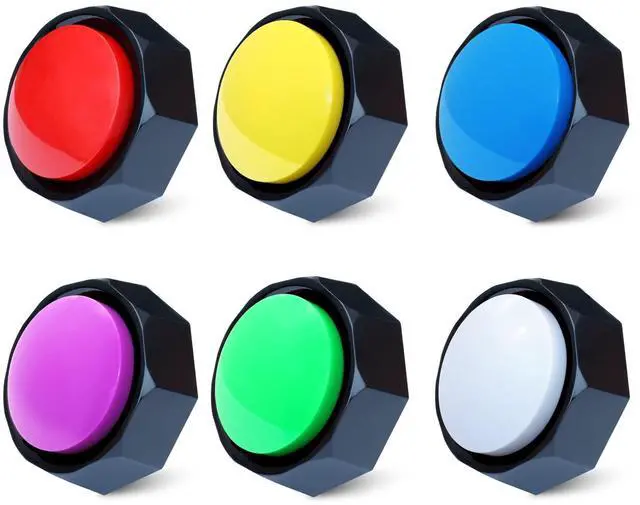 Main image of Recordable Buttons, Dog Training and Communication Buttons, Pack of 6, 30 Seconds Recording, 30 Scene 15 Custom Stickers, 6 Pairs Non-Slip Stickers, Sound Quality is Clearly (Batteries Included)