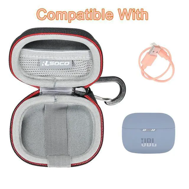 Alt view image 4 of 7 - Carrying Case for JBL Vibe Beam/Vibe Beam 2/Tune 230NC TWS/Vibe 200TWS/Tune 130NC/Tune Beam/Tune Beam 2/Wave 200TWS True Wireless Noise Cancelling Earbuds (Case Only)