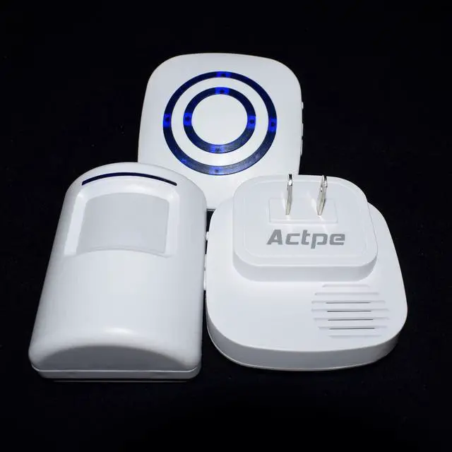 Alt view image 7 of 7 - Motion Sensor Door Chime for Business, Outdoor Doorbell Kit Wireless Driveway Alert: Infrared Motion Sensor Chime with 2 Plug-in Receiver & 1 PIR Sensor Detector Alert