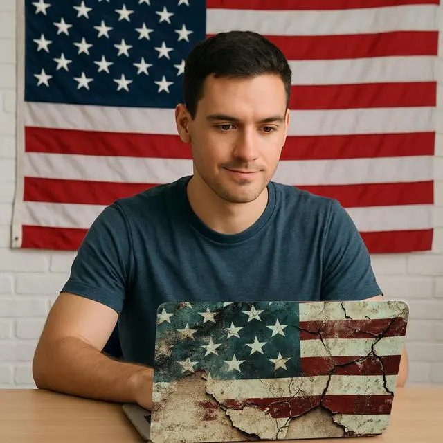 Alt view image 5 of 7 - Laptop Skin Decal HP 14" - US Flag, Laptop Cover Sticker, No Cutting Required, No Bubble, Waterproof, Scratch Resistant - Including Wide Screen and Wrist Pad