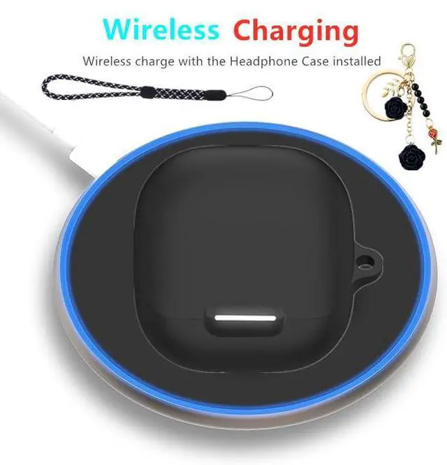 Alt view image 5 of 7 - Silicone Case for Anker Soundcore Liberty 4 NC with Cute Keychain Lanyard Shockproof Protective Cover Compatible with Earbuds Soundcore Liberty 4 NC Charging Box Case Cover for Women Men (Green)