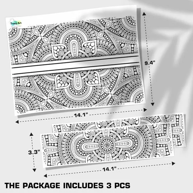 Alt view image 2 of 7 - Laptop Skin Decal HP 15.6" - Mandala, Laptop Cover Sticker, No Cutting Required, No Bubble, Waterproof, Scratch Resistant - Including Wide Screen and Wrist Pad