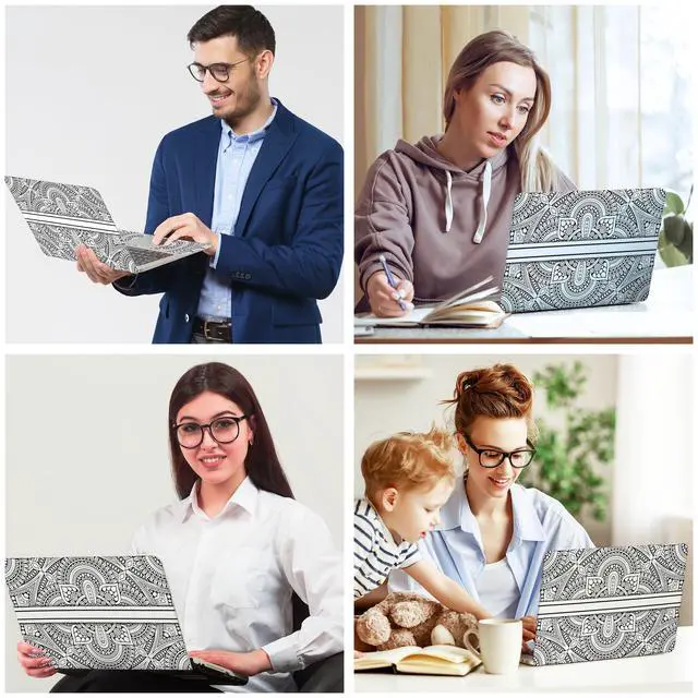 Alt view image 7 of 7 - Laptop Skin Decal HP 15.6" - Mandala, Laptop Cover Sticker, No Cutting Required, No Bubble, Waterproof, Scratch Resistant - Including Wide Screen and Wrist Pad