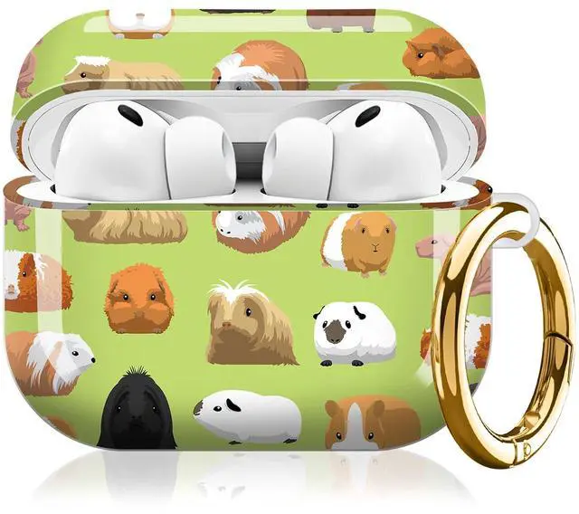 Main image of Compatible with AirPod Pro 3rd Gen(2025) Case,Protective Case for AirPod Pro 3rd Gen, Shockproof with Carabiner, Wireless Charging Compatible for Women Men (Guinea Pig Cartoon)