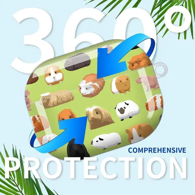 Alt view image 4 of 6 - Compatible with AirPod Pro 3rd Gen(2025) Case,Protective Case for AirPod Pro 3rd Gen, Shockproof with Carabiner, Wireless Charging Compatible for Women Men (Guinea Pig Cartoon)