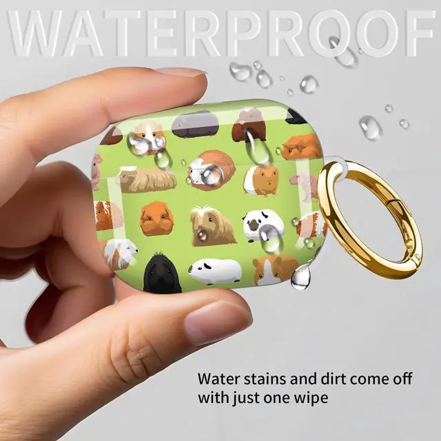 Alt view image 6 of 6 - Compatible with AirPod Pro 3rd Gen(2025) Case,Protective Case for AirPod Pro 3rd Gen, Shockproof with Carabiner, Wireless Charging Compatible for Women Men (Guinea Pig Cartoon)