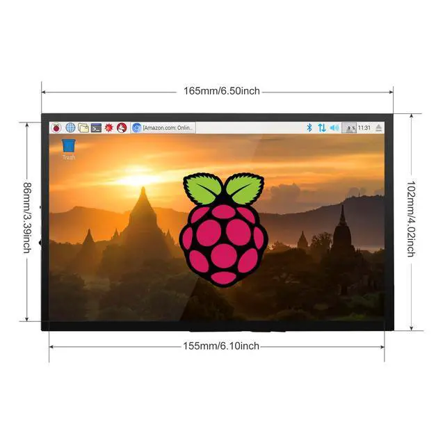 Alt view image 7 of 7 - Touchscreen Monitor for Raspberry Pi 7'' IPS LCD Screen 1024 x 600 Smooth Touch Built-in Dual Speakers HDMI Input Compatible with Raspberry Pi 5/4/3/Zero Easy Set-up Driver-Free