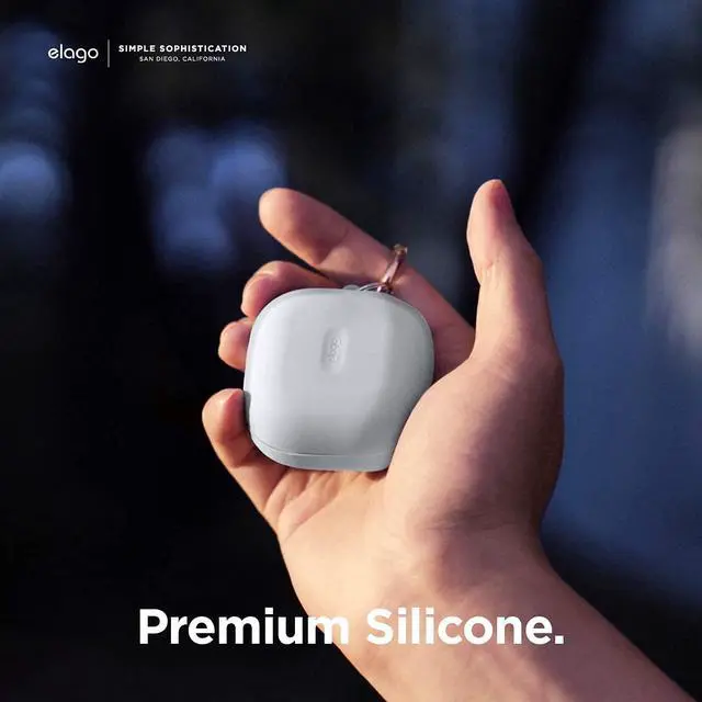 Alt view image 5 of 6 - Silicone Hang Case for Galaxy Buds FE, 2 Pro, 2, Pro, Live | (2023) (2022) (2021) (Nightglow Blue)