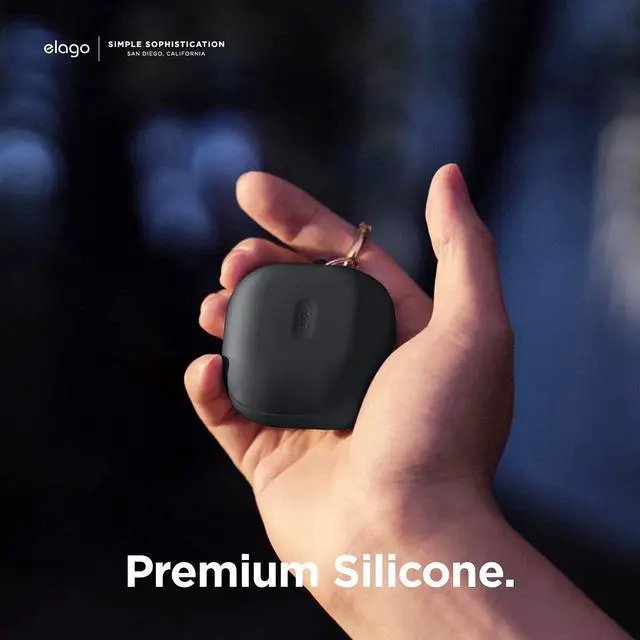 Alt view image 4 of 6 - Silicone Hang Case for Galaxy Buds FE, 2 Pro, 2, Pro, Live | (2023) (2022) (2021) (2020) (Black)