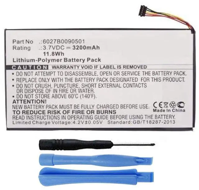 Main image of Replacement 3200mAh 6027B0090501 AVPB001-A110-01 AVPB003-A110-01 BNA-B002 DR-NK02 Encore NOOKCOLOR Battery for Barnes & Noble Nook Color BNTV250 BNTV250A BNRV200 7" Tablet with Installation Tools