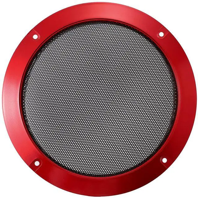 Main image of 6.5 Inch Car Metal Audio Speaker Grill Cover Mesh Woofer Horn Guard Decorative Circle Grille Protector Red