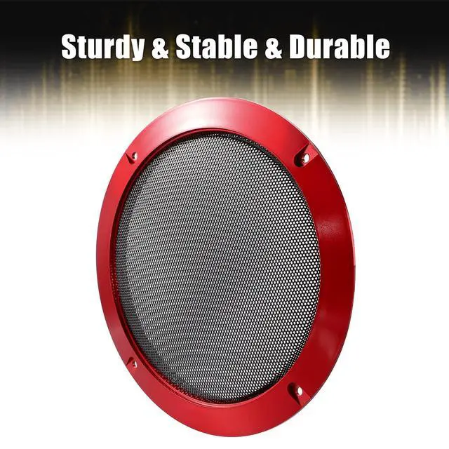 Alt view image 6 of 6 - 6.5 Inch Car Metal Audio Speaker Grill Cover Mesh Woofer Horn Guard Decorative Circle Grille Protector Red
