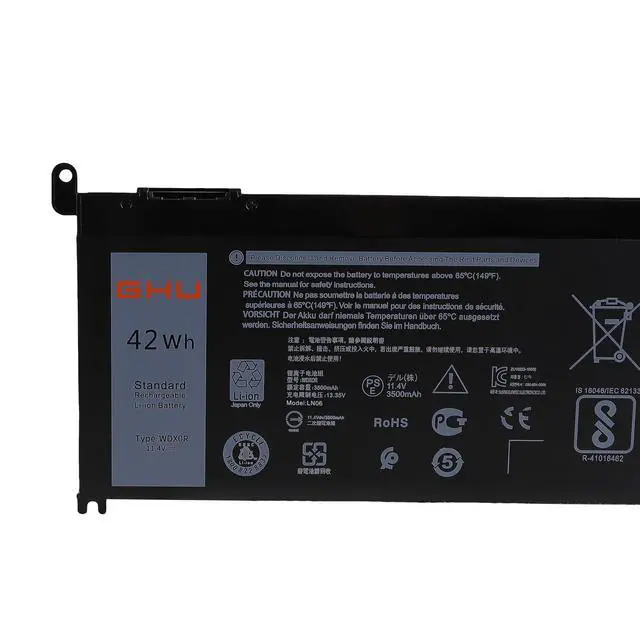 Alt view image 3 of 6 - WDX0R WDXOR Battery 42Wh Replacement for Dell Inspiron 5368 5378 5568 5578 5767, Compatible with 3CRH3 T2JX4