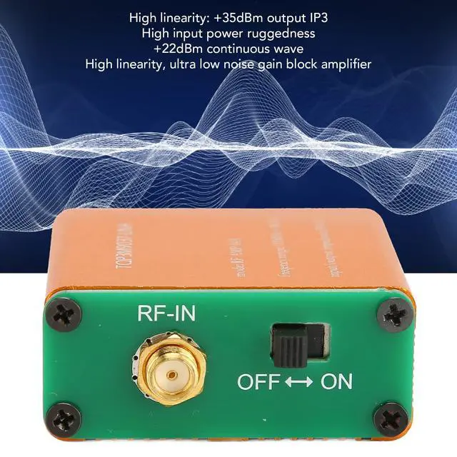 Alt view image 3 of 7 - 1.95GHz 20dB Low Noise Amplifier, 0.1MHz-6GHz Full Band RF Power Preamplifier, SMA Female RF Wideband Amplifier Broadband Module Receiver for Shortwave, FM Radio