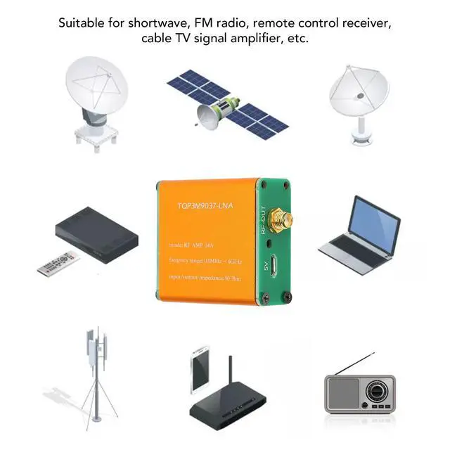 Alt view image 4 of 7 - 1.95GHz 20dB Low Noise Amplifier, 0.1MHz-6GHz Full Band RF Power Preamplifier, SMA Female RF Wideband Amplifier Broadband Module Receiver for Shortwave, FM Radio