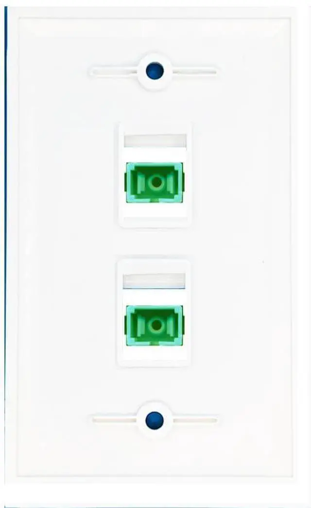 Alt view image 2 of 3 - 2 Port Fiber SC APC Simplex Wall Plate - Bracket Included