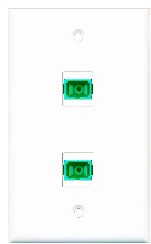 Main image of 2 Port Fiber SC APC Simplex Wall Plate - Bracket Included