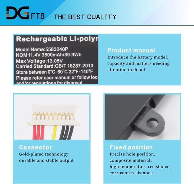 Alt view image 2 of 7 - UTL-547872-3S 556575P-3S 5583240P New Laptop Battery for Teclast Tbolt F15 Pro Series Uograde Cells (11.4V 53.58WH/4700mAh)