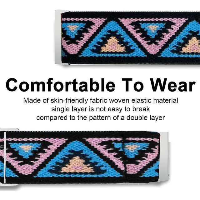 Alt view image 5 of 6 - Stretch Elastics Nylon Adjustable Replacement Strap Accessories for Men & Women Compatible with Quican, aeac, WMK, Fitpolo ID208 Plus 1.8 Inches Smart Watch