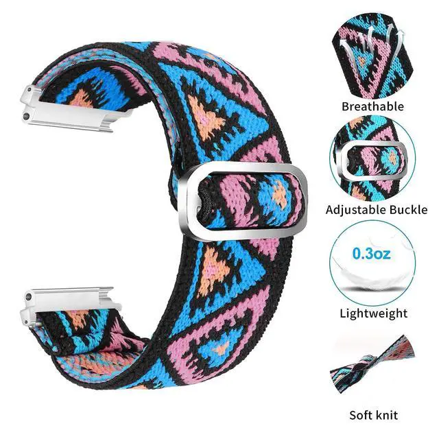 Alt view image 6 of 6 - Stretch Elastics Nylon Adjustable Replacement Strap Accessories for Men & Women Compatible with Quican, aeac, WMK, Fitpolo ID208 Plus 1.8 Inches Smart Watch