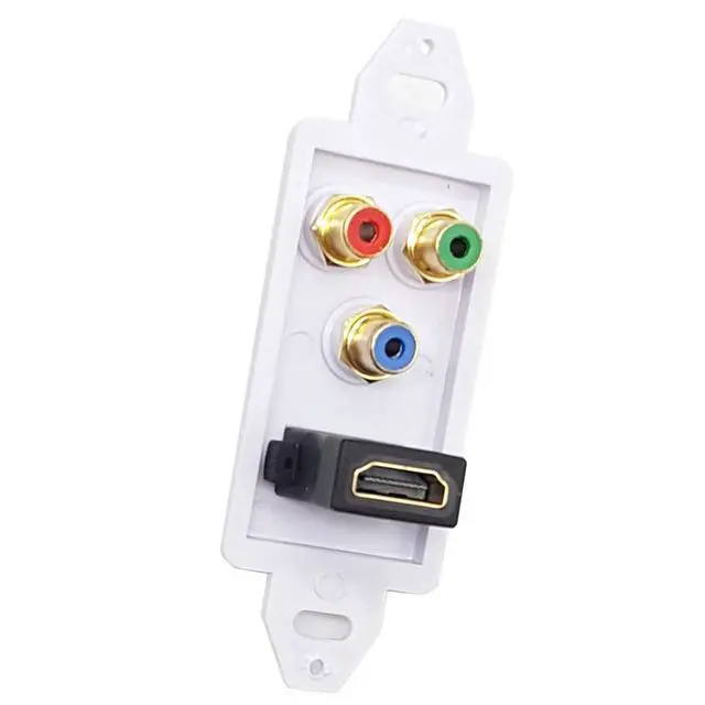 Alt view image 5 of 5 - HDMI + 3RCA Wall Plate,HDMI Wall Plate with Component Video RCA,4k Ultra HD UHD 1080P Full HD Compatible & Gold Plated RCA Component Composite Video Audio Subwoofer Combo Port Insert Jack Out