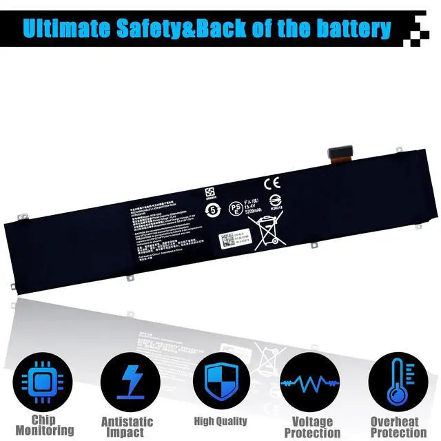 Alt view image 4 of 7 - RC30-0248 Laptop Battery Replacement for Razer Blade 15 2018 Advanced RZ09-02386E92 RZ09-02385 RZ09-02386 RZ09-02886 RZ09-02887 RZ09-02888 RZ09-0301 RZ09-0313 RZ09-0409x Series 80Wh 5209mAh 15.4V