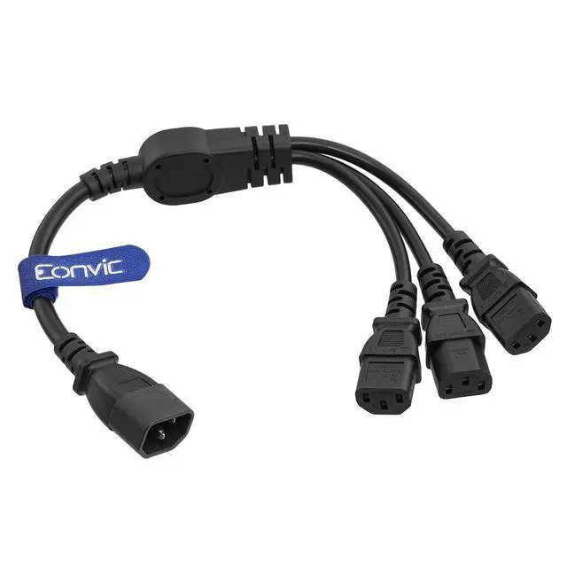 Alt view image 2 of 5 - Y Splitter Power Cable IEC 320 C14 Male to 3 x C13 Female