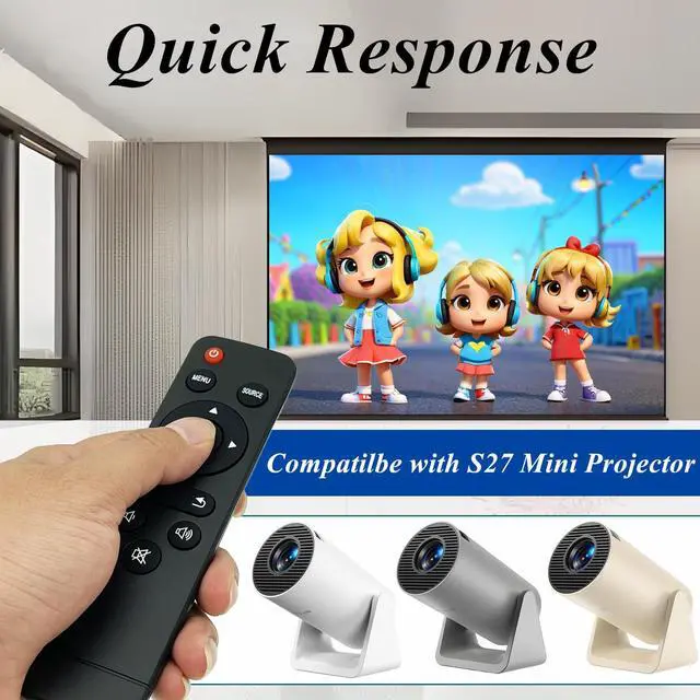Alt view image 4 of 6 - Replacement Remote Control for Wimius S27 Portable Mini Movie Projector