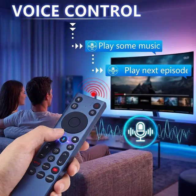 Alt view image 2 of 7 - 2026 New RC923A FMB1 Voice Remote Control Replacement for TCL 50/55/65/75 Inch QM5K QM6K Q77K QM7K Series QLED, QLED Mini Google TV G0401-000267 50QM6K 55QM6K 65QM6KPRO 65QM6K 75QM6K