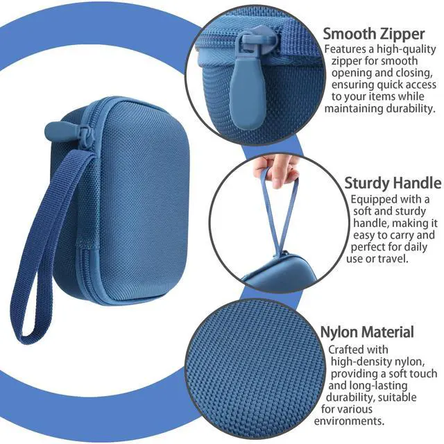 Alt view image 5 of 6 - for Anker Soundcore Boom Go 3i Bluetooth Speaker Hard Travel Case, Blue | Travel Protective Storage Bag with Mesh Pocket & Hand Strap, Shockproof EVA Shell and Soft Lining, Portable Bag Replacement