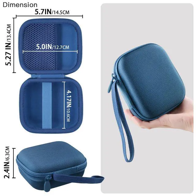 Alt view image 6 of 6 - for Anker Soundcore Boom Go 3i Bluetooth Speaker Hard Travel Case, Blue | Travel Protective Storage Bag with Mesh Pocket & Hand Strap, Shockproof EVA Shell and Soft Lining, Portable Bag Replacement
