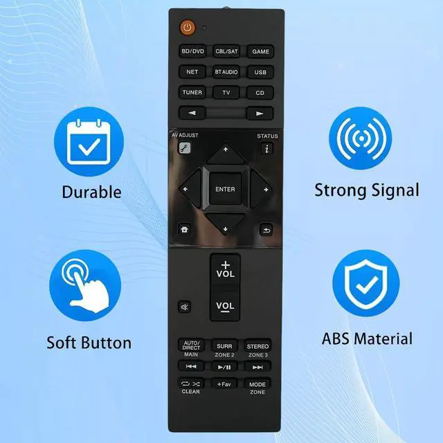 Alt view image 3 of 7 - Replacement Remote Control for Pioneer Elite RC-957R VSX-LX102 VSX-LX302 VSX-LX103 VSX-LX303 VSX-534 4K Ultra HD Network A/V AV Receiver