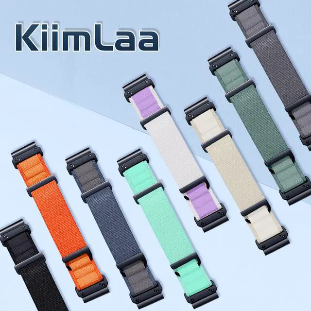 Alt view image 7 of 7 - QuickFit 26 mm Replacement Watch Strap Compatible with Garmin Fenix 8 51 mm/Fenix 7X Pro Solar/Fenix 6X/Fenix 5X, Adjustable Bracelet, Nylon Sport Band for Garmin Tactix 8 51 mm - Black