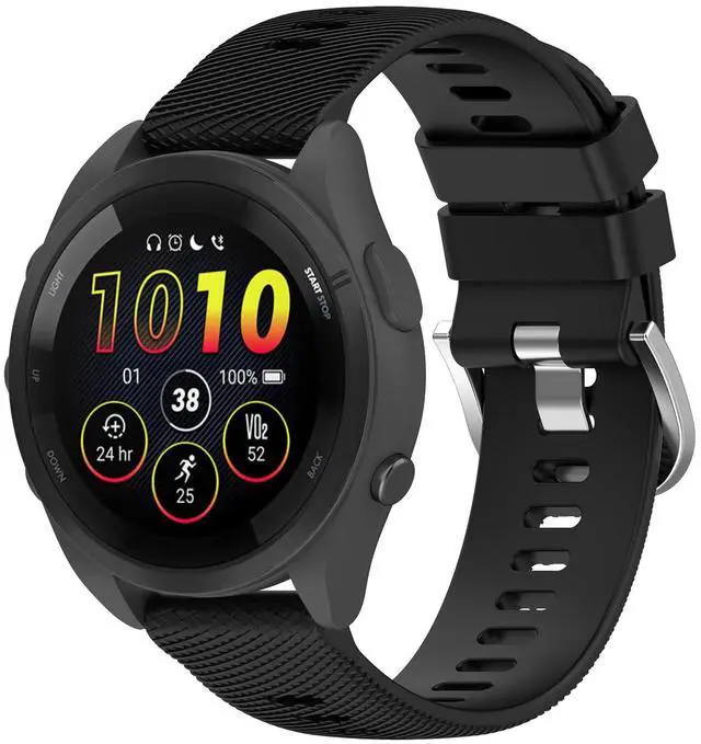 Main image of For Garmin Forerunner 265S Replacement Band 18mm Replacement Wrist Watch Strap Band For Garmin Forerunner 265S/255S/255S Music(Silicone Black)