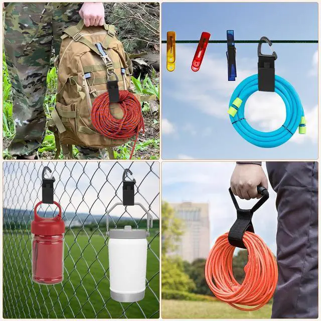 Alt view image 2 of 7 - Extension Cord Holder Organizer(10Pack), Extension Cord Hanger for Garage Organization and Storage, 4-pk 16",2-pk17 and 4-pk 22" Heavy Duty Storage Straps, Garage Gadgets for Men (10, Black)
