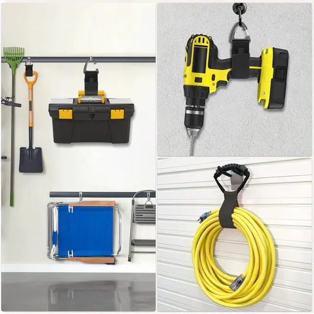 Alt view image 3 of 7 - Extension Cord Holder Organizer(10Pack), Extension Cord Hanger for Garage Organization and Storage, 4-pk 16",2-pk17 and 4-pk 22" Heavy Duty Storage Straps, Garage Gadgets for Men (10, Black)
