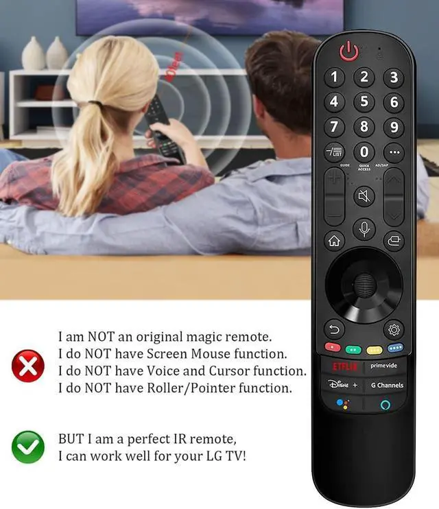 Alt view image 3 of 7 - MR21GA AN-MR21GA Replacement Remote Control for LG Smart OLED QNED NanoCel TV 43UP8000PUA OLED65A1PUA OLED48A1PUA OLED55A1PUA OLED55A1AUA OLED77C1AUB OLED65B1PUA OLED65C1PUB 55NANO90UPA 50UP8000PUA