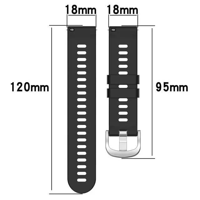 Alt view image 6 of 7 - For Garmin Forerunner 265S Replacement Band 18mm Replacement Wrist Watch Strap Band For Garmin Forerunner 265S/255S/255S Music(Silicone Black)