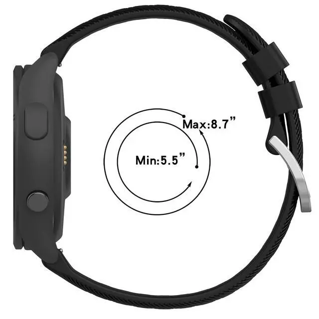 Alt view image 7 of 7 - For Garmin Forerunner 265S Replacement Band 18mm Replacement Wrist Watch Strap Band For Garmin Forerunner 265S/255S/255S Music(Silicone Black)