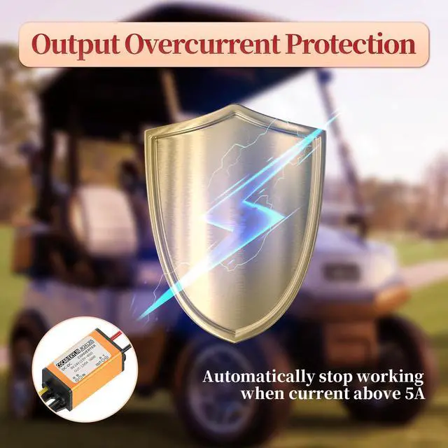 Alt view image 3 of 6 - More Safe 18V to 12V Step Down Converter - 5A 60W DC to DC Converter with Output overcurrent Protection for Golf Cart, Truck, Vehicle, Boat (Accepts 15-40V Inputs)